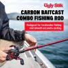 image:imageUgly Stik Carbon Low Profile Baitcast Reel and Fishing Rod Combo7  Medium Heavy  1pc  Left Handed
