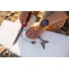 image:imageUgly Stik Ugly Tools Utility Knife for Fishing Red and Black Fixed Tanto Partially Serrated Stainless Steel Blade NonSlip Grip Handle Includes Line Cutter
