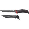 image:imageUgly Stik Ugly Tools Utility Knife for Fishing Red and Black Fixed Tanto Partially Serrated Stainless Steel Blade NonSlip Grip Handle Includes Line Cutter