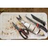 image:imageUgly Stik Ugly Tools Utility Knife for Fishing Red and Black Fixed Tanto Partially Serrated Stainless Steel Blade NonSlip Grip Handle Includes Line Cutter